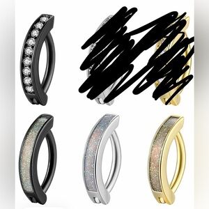 BRAND NEW Belly Rings with Inlay and Crystals - Multiple Finishes